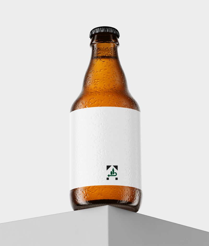 Flaska med DPG-etikett